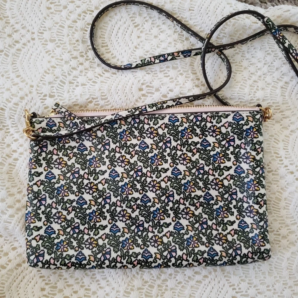 Tory Burch colorblock Paisley leather crossbody